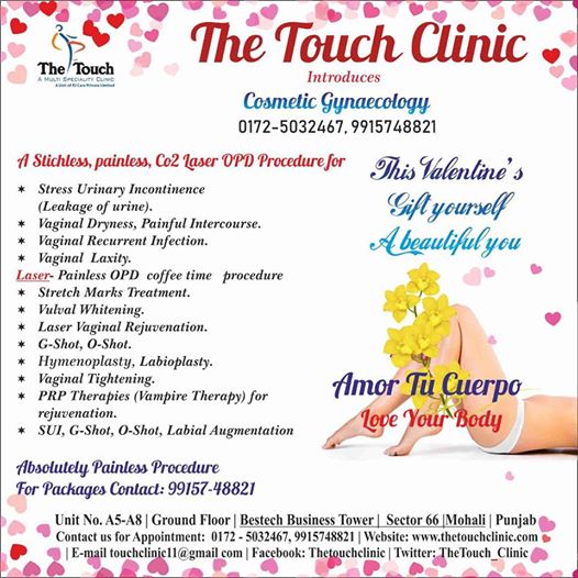 This Valentine gift yourself…. Touch clinic introduces “COSMETIC GYNECOLOGY” a stichless,