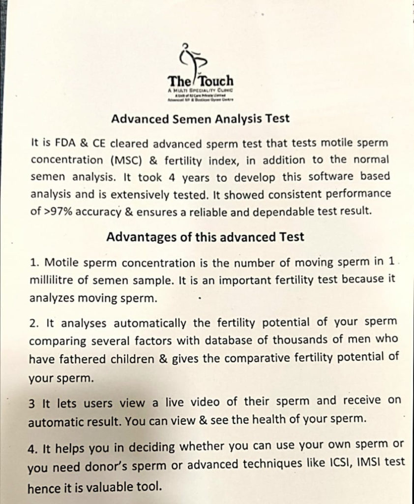 Advanced Semen Analysis Test