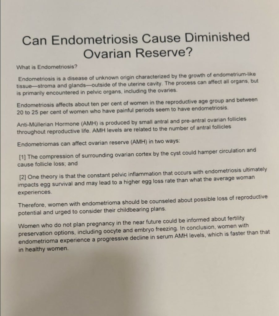 Can Endometriosis Cause Diminished Ovarian Reserve