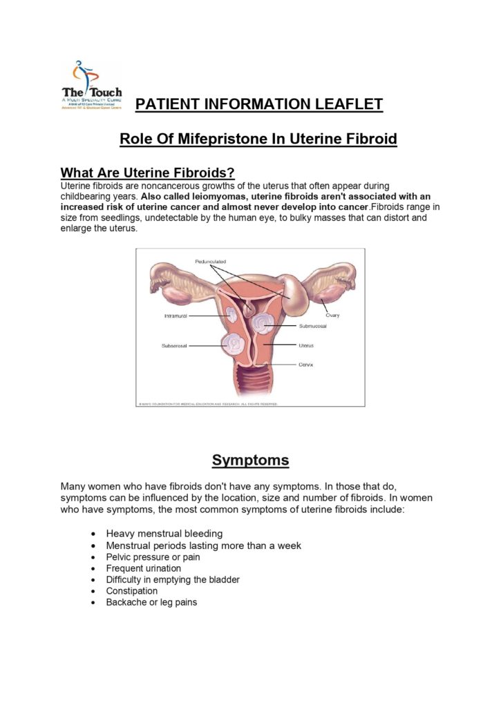 Role Of Mifepristone In Uterine Fibroid